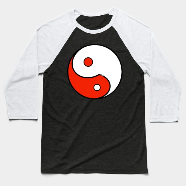 Yin Yang #18 Baseball T-Shirt by Wolfgon Designs